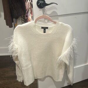 Aqua feather sweater white never worn